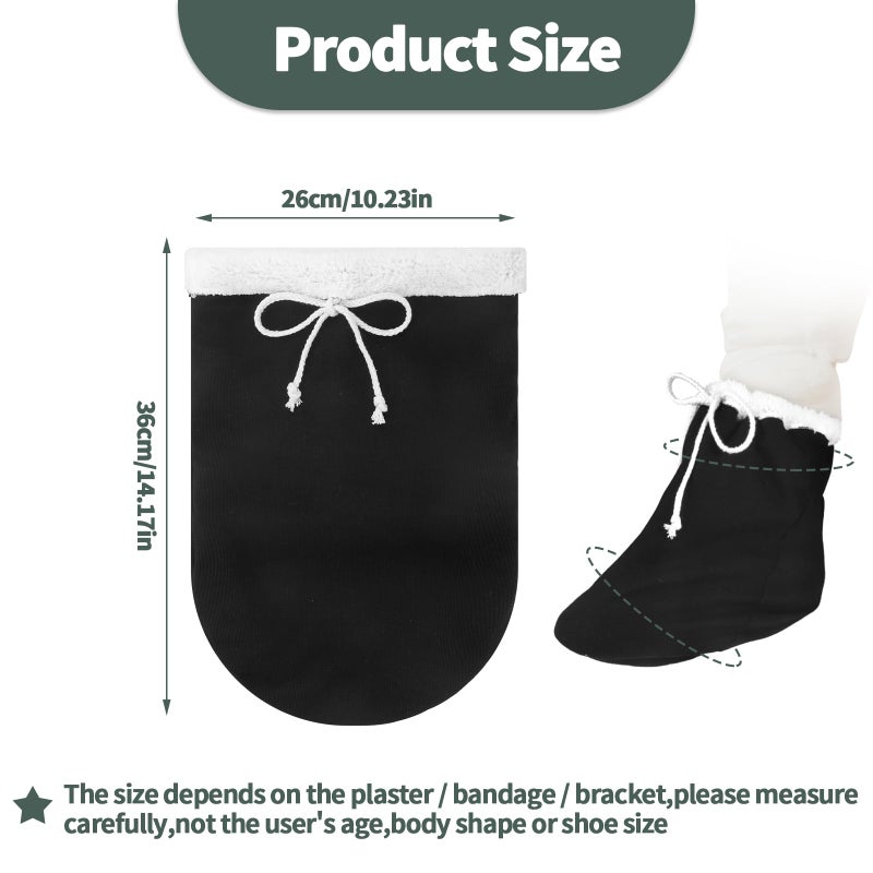 OXDFK Cast Sock Cover for Foot, Cast Cover for Foot, Leg Cast Cover, Adjustable Drawstring Foot Cast Cover for Men and Women(Thick, Black) - Image 2
